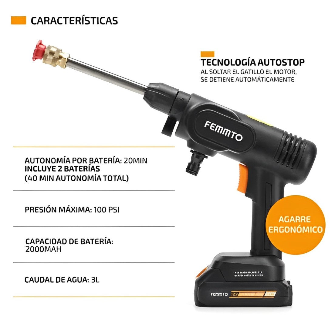 Hidrolavadora Inalámbrica 2 baterías