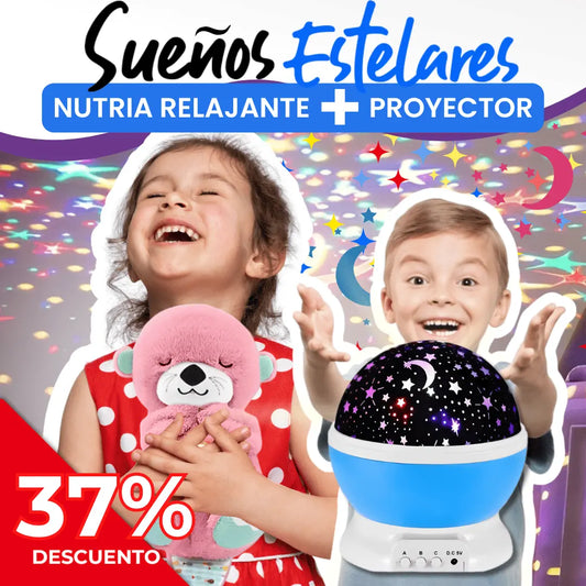 Nutria Relajante + Proyector de Lunas y Estrellas